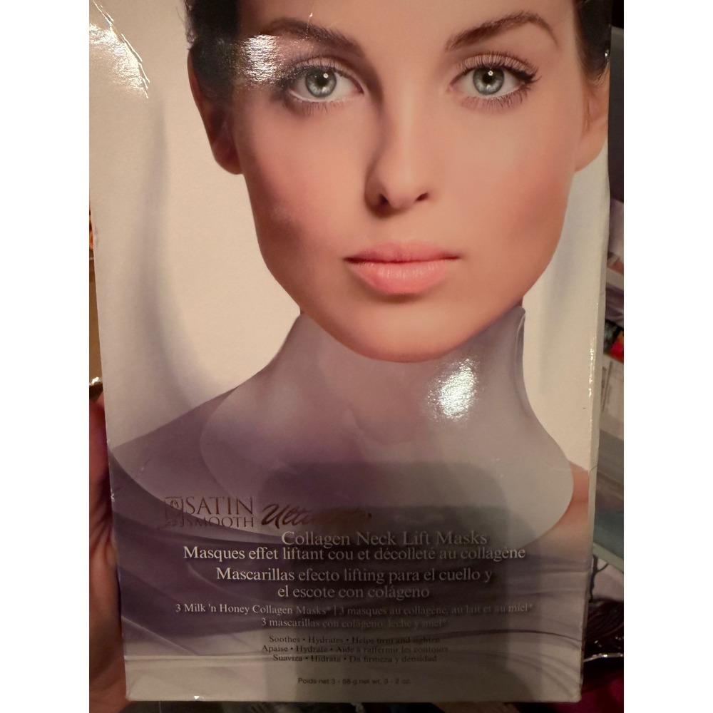Satin Smooth Collagen Neck Lift Masks 3 Pack Milk Honey Firming Hydrating face